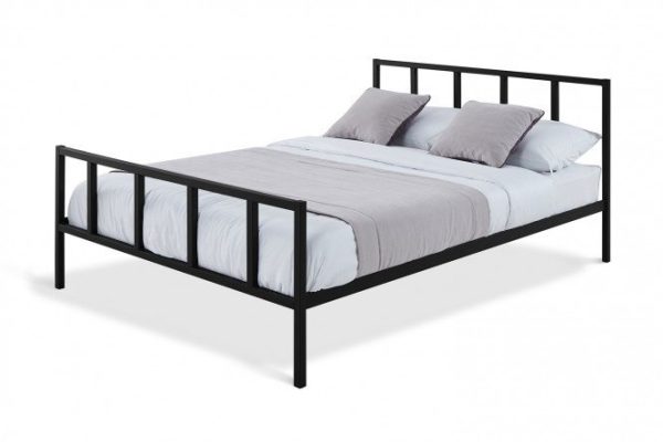Faora bed color black semi-matte textured 120x200 cm
