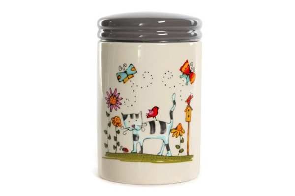 Jar for bulk products Elrington Striped Cat 10.2x16x10.2 cm, 850 ml