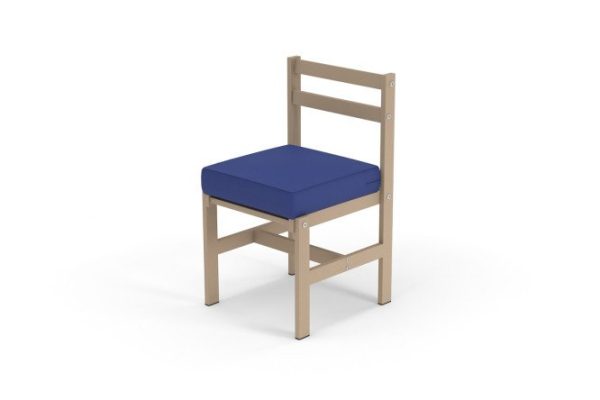 Chair Scandi 47x84x49.7 cm, frame color cappuccino, soft elements dark blue