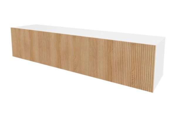 Nightstand Oscar Amelie 180x40 with doors, white / wave Canadian oak