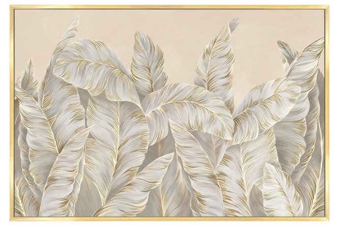 Reproduction in frame White gold 89x60 cm