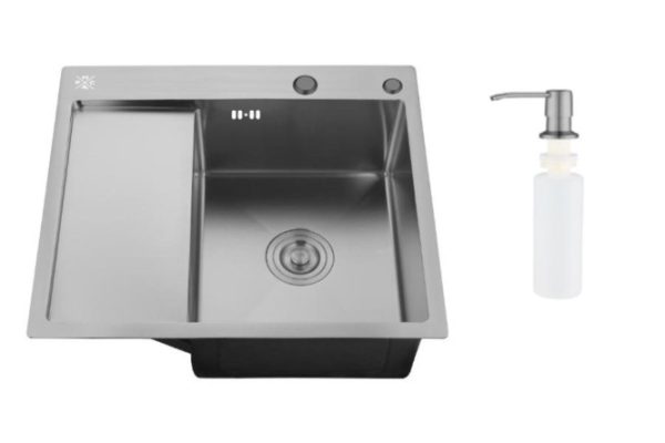 Inset sink with dispenser and wing PMC MRK 5851BL-R 58x51x18 cm