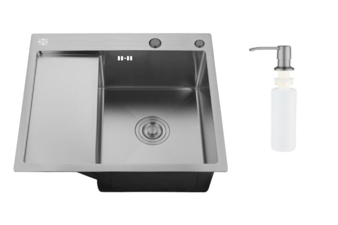 Inset sink with dispenser and wing PMC MRK 5851BL-R 58x51x18 cm
