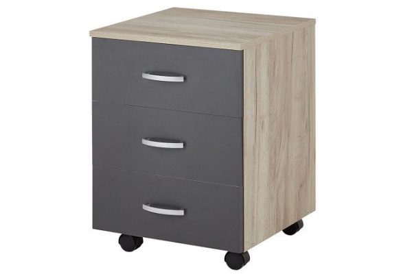 Cabinet Alba-3 craft oak gray/anthracite 44.4x61.7x44.4 cm