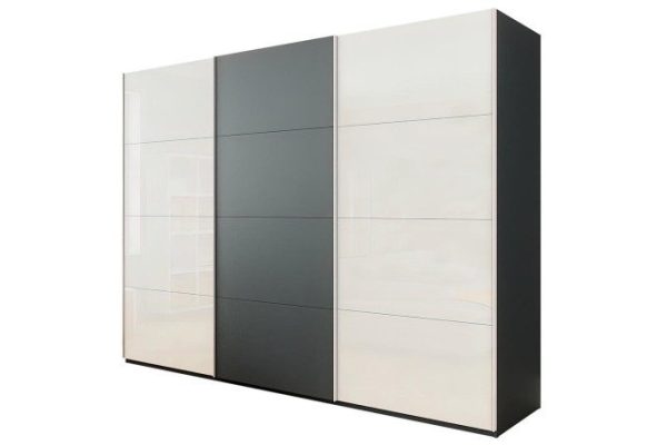 8ilv238kgr2jax4y8ry004fzlzfgexw7.jpg 3-door wardrobe Comet 300x220x66 cm, diamond gray, white