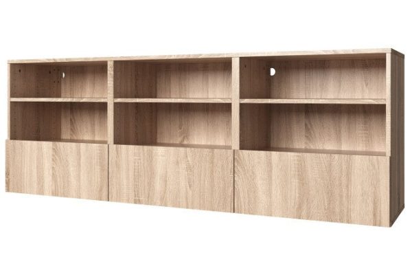 Cabinet 6 shelves and 3 drawers Oscar 180x64 with closers, Sonoma oak