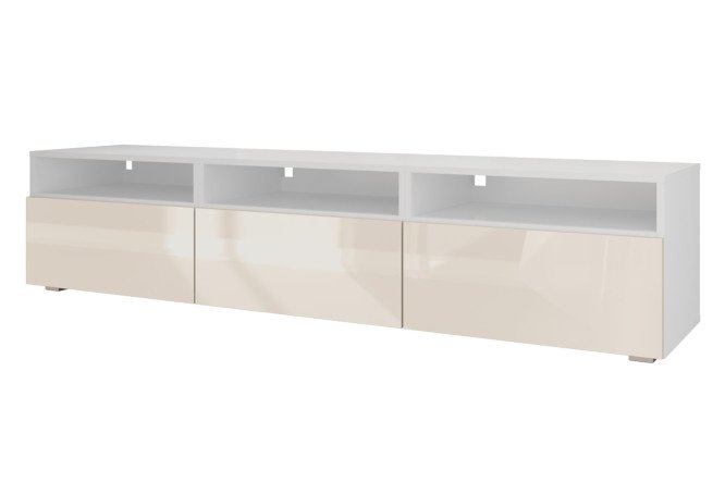 Cabinet Oscar Amika 180x40 with 3 drawers and 3 shelves, white / cashmere gloss