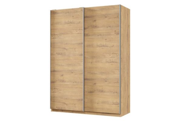 Sliding wardrobe 2-door Praktik 160x220x60 cm, bunratti, silver profile