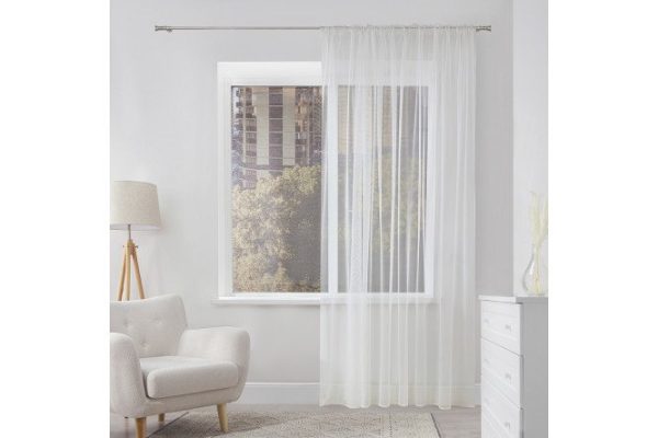 Tulle on ribbon MICASA Alessa 300x280 cm, 1 piece, white