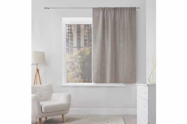 Kitchen curtain with ribbon MICASA Tina 140x180 cm, 1 piece, gray