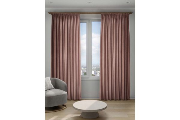 Ribbon curtain Decofest Violetta 200x280 cm, 1 piece, color dusty rose