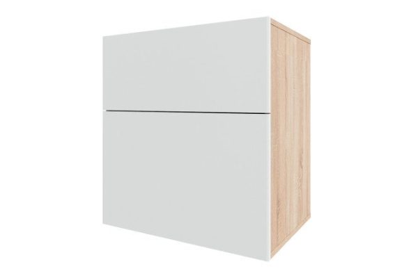 Cabinet Oscar Moon 60x64 with 2 drawers, sonoma oak / white talc