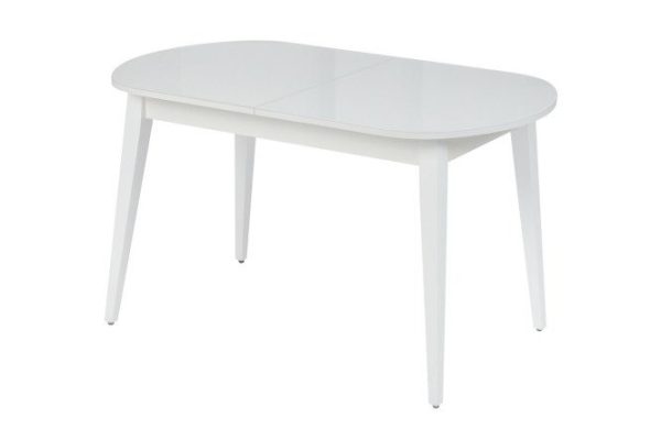 Dining table 130M extendable, white satin 130x76x80 cm