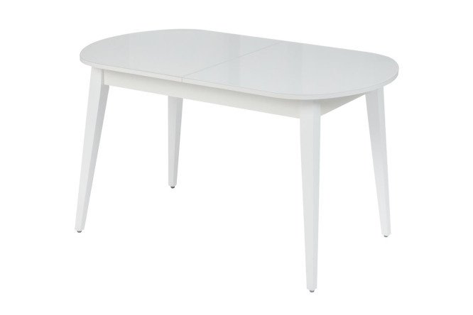 Dining table 130M extendable, white satin 130x76x80 cm