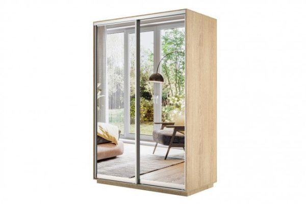 Wardrobe 2-door Slide 120x240x60 cm, Sonoma, with two mirrors