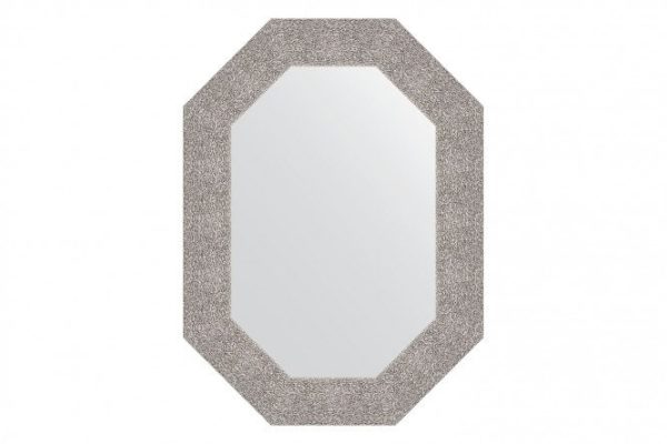 Wall mirror in a baguette frame EVOFORM Polygon BY 7185, embossed silver 56x76 cm
