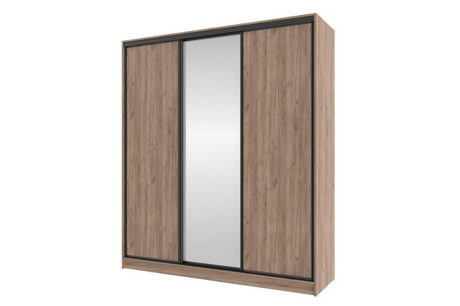 Sliding wardrobe Home 200x229.5 cm, Craft tobacco oak, with one mirror