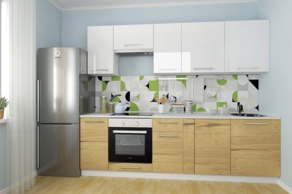Amika modular kitchen set 2.6 m white/Halifax oak