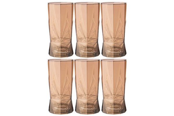 Set of glasses Lefard Roch Buckwheat honey 450 ml, Glass, 6 pcs.