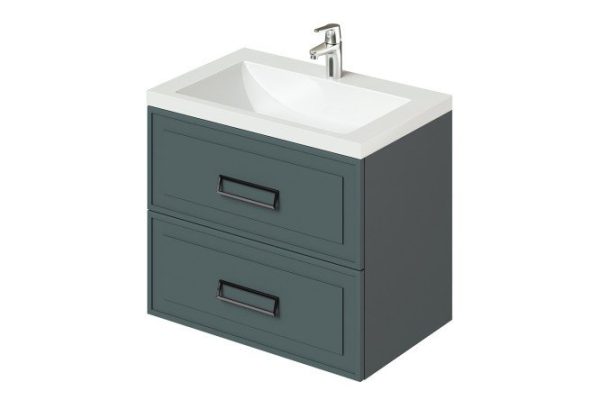 Hanging cabinet Pino 75 74.4 cm, frame color velluto avocado, facade velluto avocado