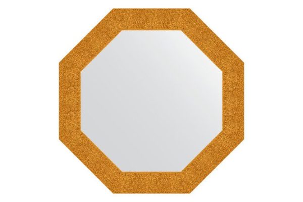 Wall mirror in a baguette frame EVOFORM Octagon BY 3801, gold embossing 76.6x76.6 cm