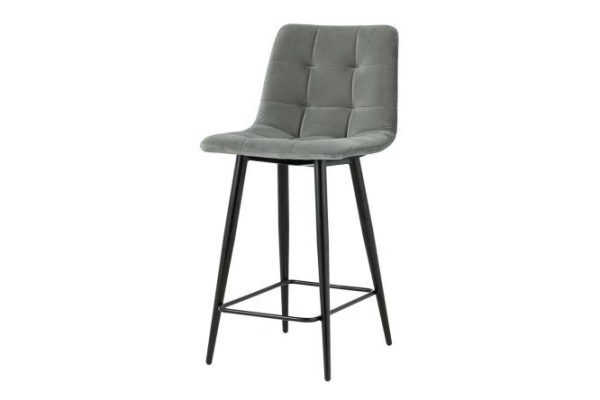 Half-bar chair Django 53x88x42 cm, upholstery color gray, legs black