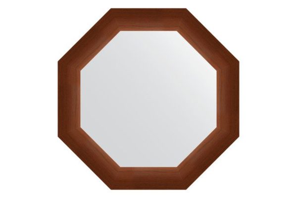 Wall mirror in a baguette frame EVOFORM Octagon BY 3727, walnut 52.4x52.4 cm
