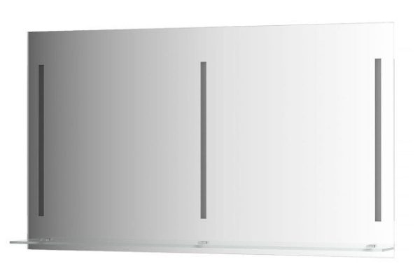 Wall mirror EVOFORM Ledline-S with shelf and 3 built-in LED lights, BY 2169 130x75 cm
