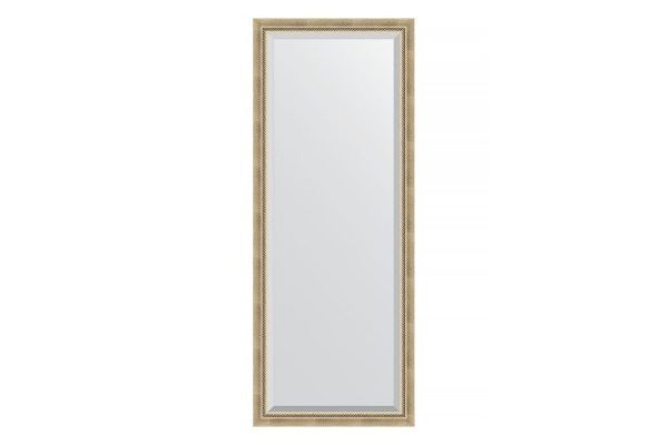 Floor mirror with bevel in a baguette frame EVOFORM BY 6102 aged silver with wickerwork 78x198 cm