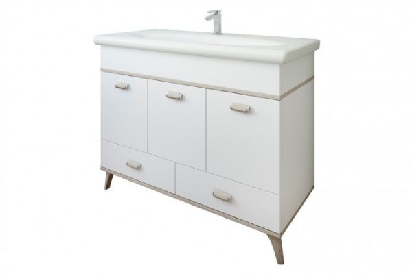 Vanity unit Sanflor Bruno 101.8 cm, matte white, Oregon