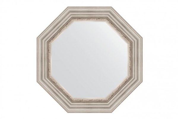 Wall mirror in a baguette frame EVOFORM Octagon BY 7342, Roman silver 61x61 cm