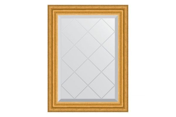 Wall mirror with engraving in a baguette frame EVOFORM antique gold 52x70 cm