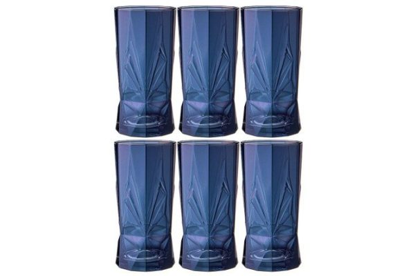 Set of glasses Lefard Roch Blueberry 450 ml, Glass, 6 pcs.