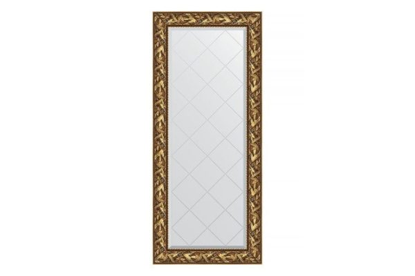 Wall mirror with engraving in a baguette frame EVOFORM Byzantium gold 79x161 cm from 141 to 200 cm