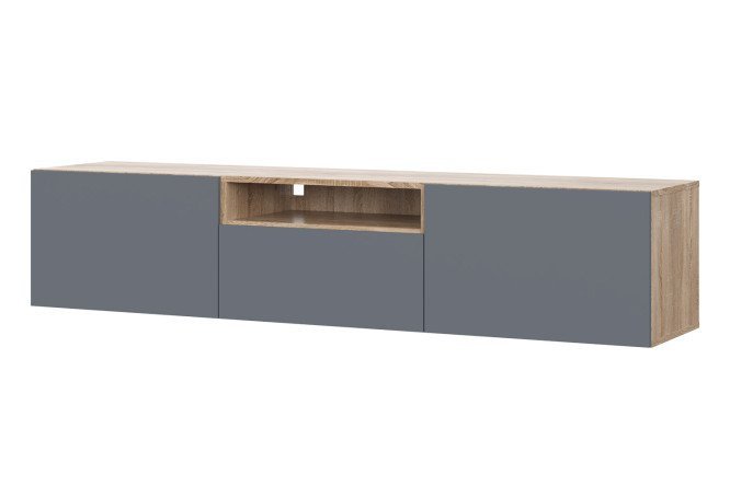 Cabinet Oscar Moon 180x40 with 2 doors, drawer and shelf, sonoma oak / graphite soft