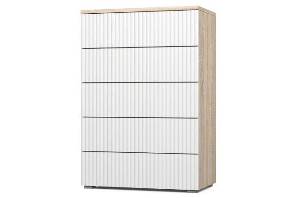 Chest of drawers Oscar Amelie 75.2x109.2x44 cm, talc, Sonoma oak