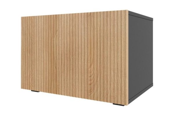 Nightstand Oscar Amelie 60x40 with door, anthracite / wave Canadian oak