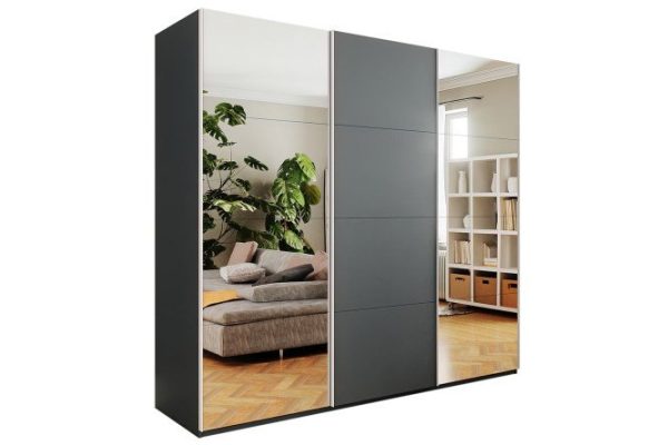 3-door wardrobe Comet 240x220x66 cm, gray diamond