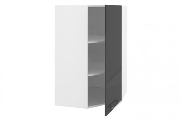 Front for corner cabinet Amika 36.3x95.6 cm, color black graphite