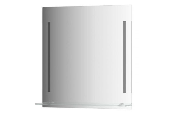 Wall mirror EVOFORM Ledline-S with shelf and 2 built-in LED lights, BY 2163 70x75 cm