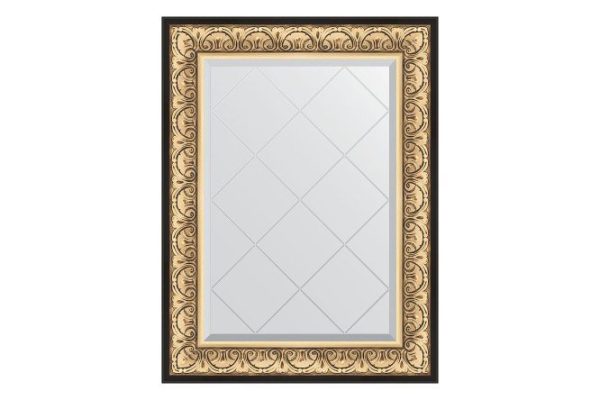 Wall mirror with engraving in a baguette frame EVOFORM baroque gold 100x125 cm