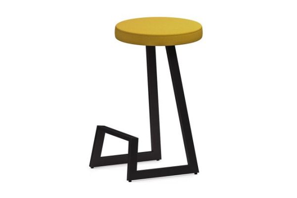 Bar stool Horeca Cors 38x75x38 cm, upholstery yellow, legs black