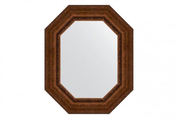 Wall mirror in a baguette frame EVOFORM Polygon BY 7266, aged bronze with ornament 67x82 cm