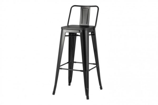 Bar stool Tolix 50x76x55 cm, dark wood color, glossy black