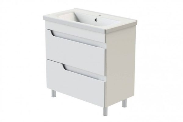 Floor cabinet with washbasin ORANGE Topline milano 80.5 cm, white