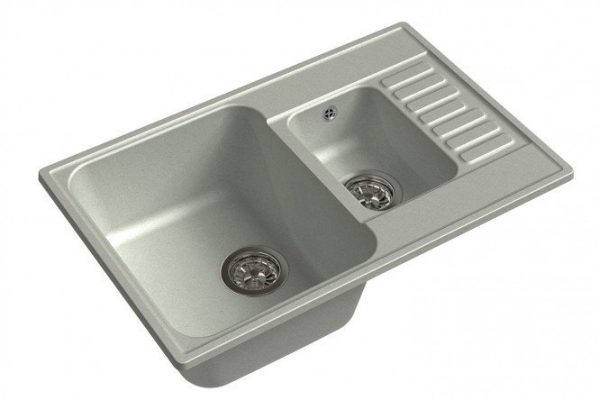 Inset sink with drainer LEX St.Moritz 74x48x18 cm