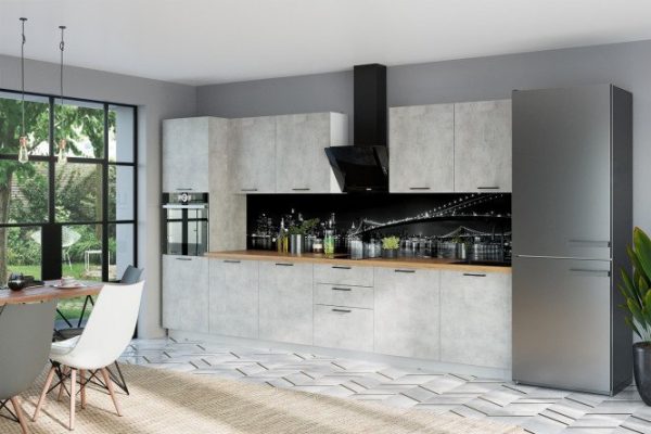 Modular kitchen set City 3.6 m light concrete