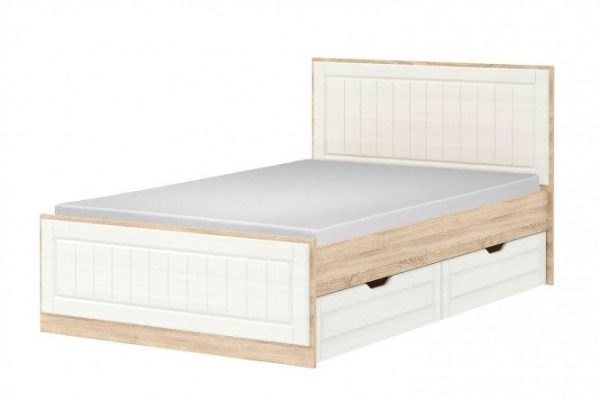 Olivia bed color Sonoma oak, white wood