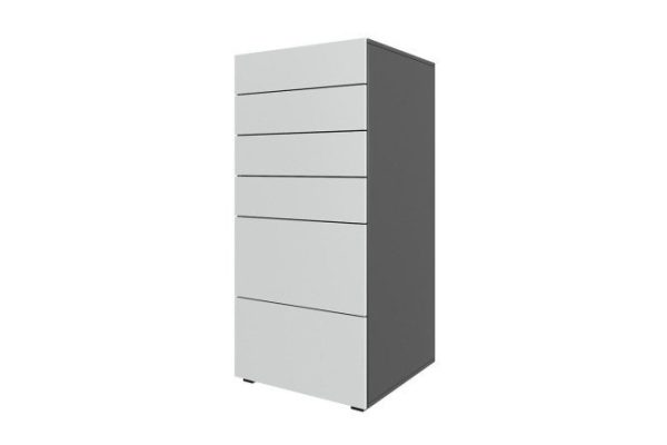 Children's chest of drawers Oscar Moon mini 60x130x56.6 cm, anthracite, talc