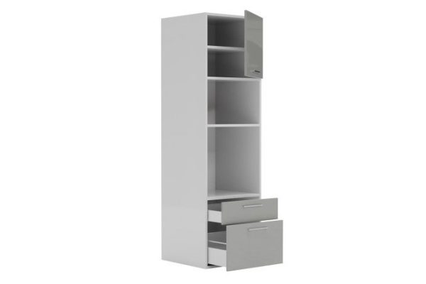 Amika front of a low cabinet drawer 59.6x17.6 cm, color gray pearlescent gloss